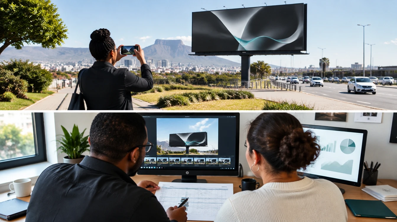 Concept photographic sequence from outdoor observation to an agency evidence readout