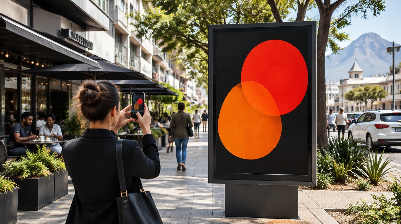 Concept field-verification photograph in a Mastercard-inspired campaign context